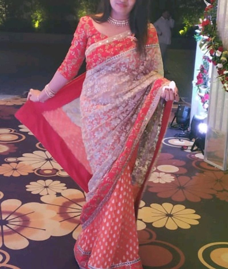Boutique Piece Heavy Designer Saree with Pure Fabr