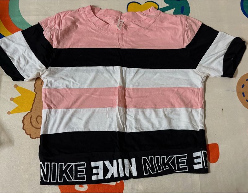 Nike Striped Crop T-Shirt