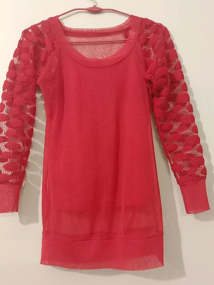 Red Net Top