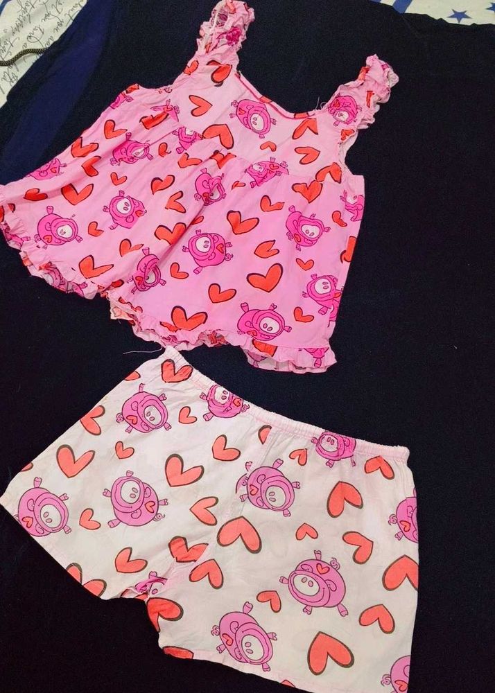 Cute Pig &amp; Heart Pajama Set