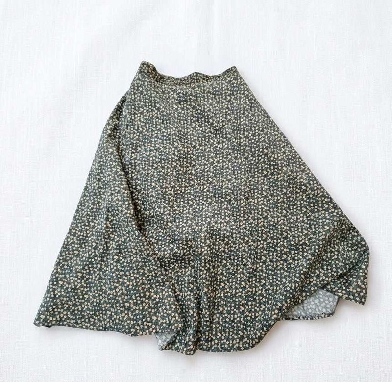 Vintage Floral Print Midi Skirt