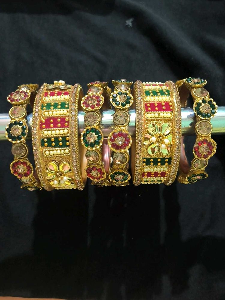 Elegant Multicolored Bangle Set
