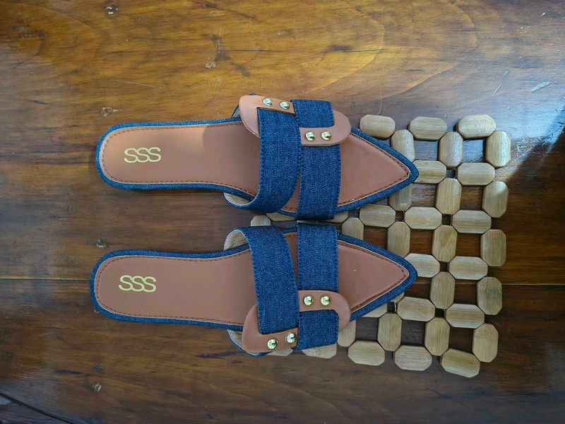 Denim Blue Flats &amp; Sandals