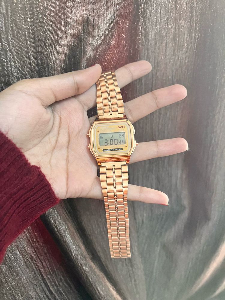 Vintage Gold-Tone Digital Watch
