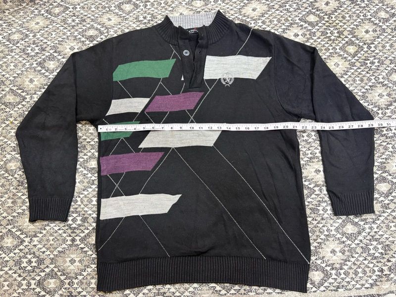 Argyle Patterned Knit Sweater