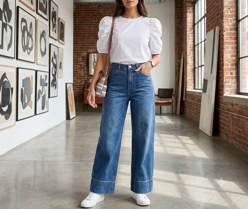 high waist Wide Leg Jeans