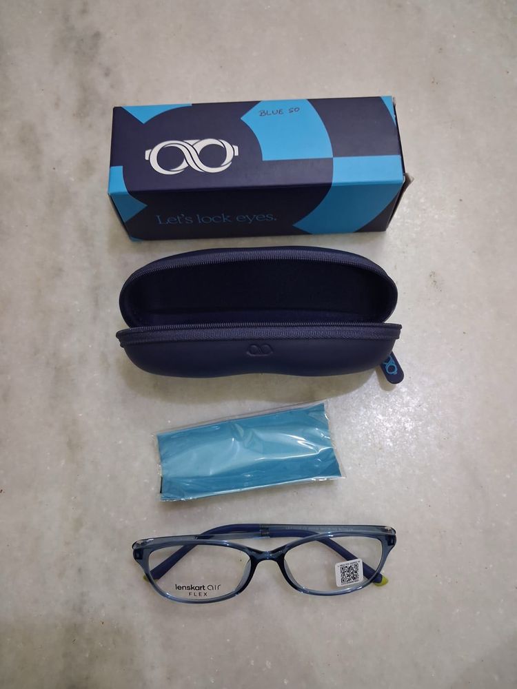 New Stylish Blue Eyeglasses with Case