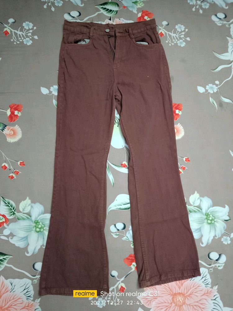 Brown Flare Jeans - Y2K Style