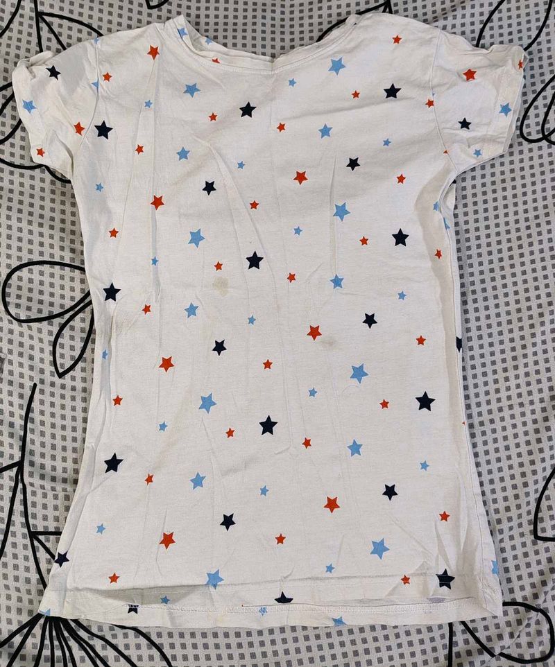 White Star Print T-Shirt