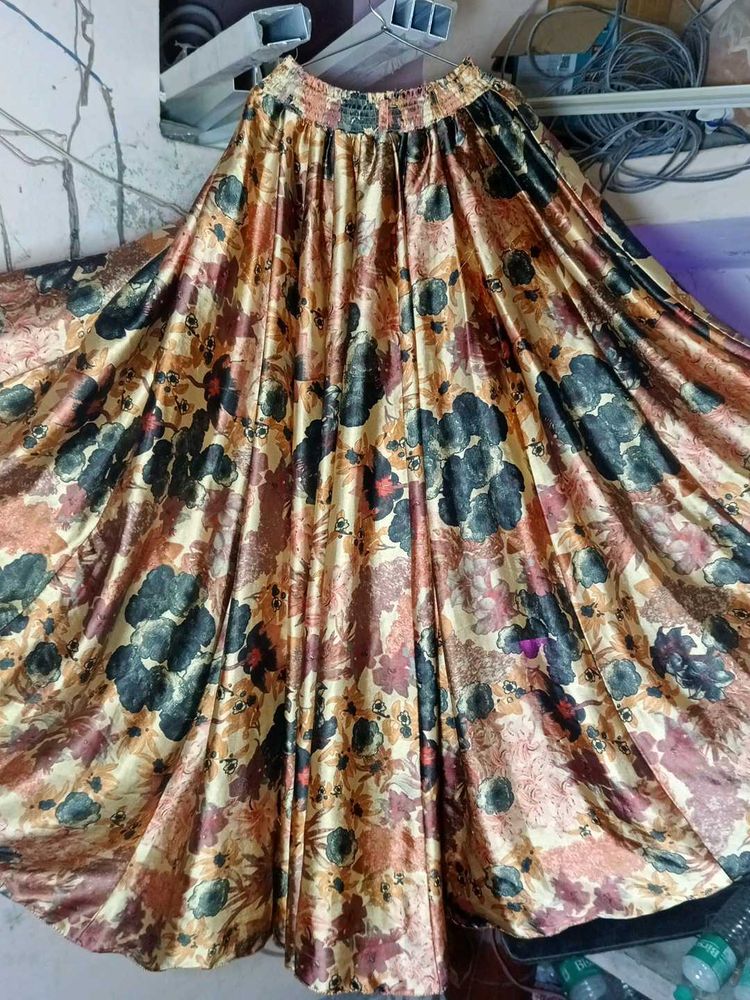 long satin skirt