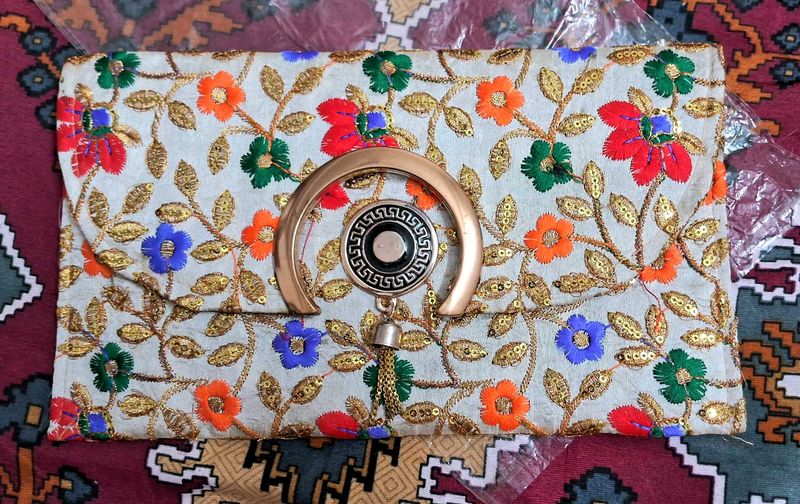 Embroidered Rajasthani Ethnic Clutch (New)