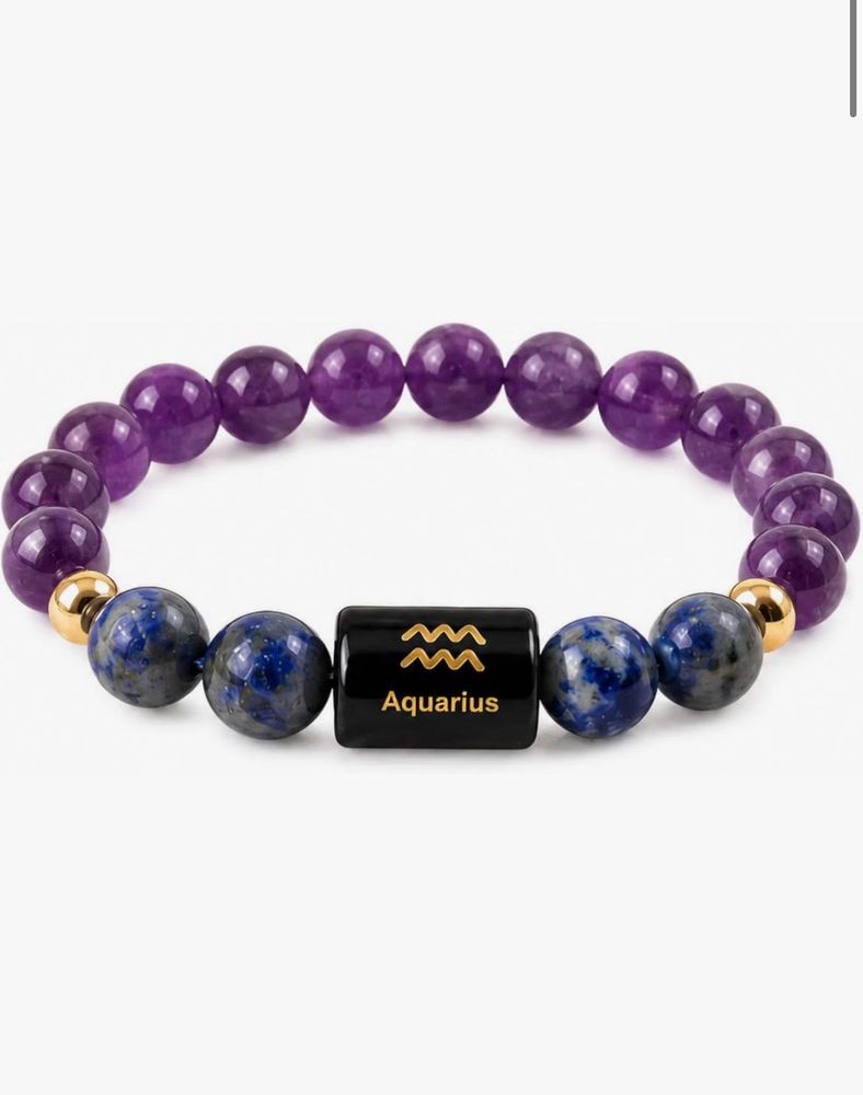 Aquarius Zodiac Beaded Bracelet