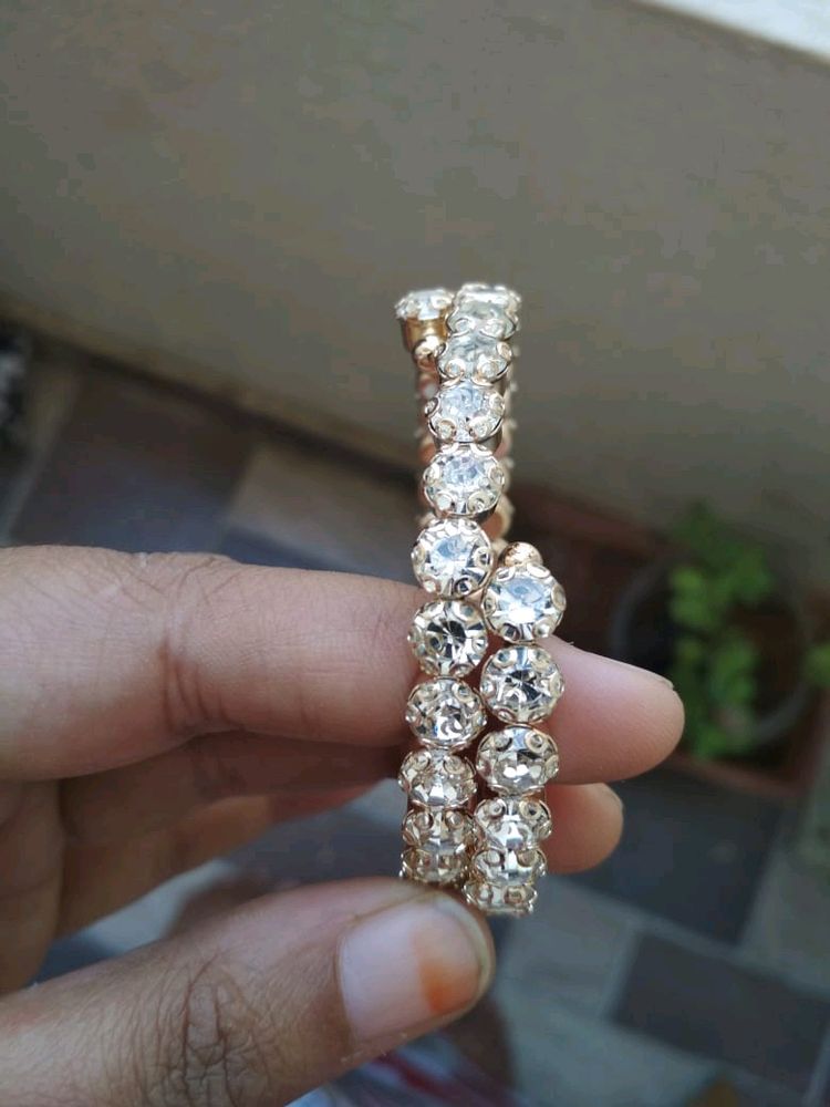 Sparkling Crystal Bangles Set