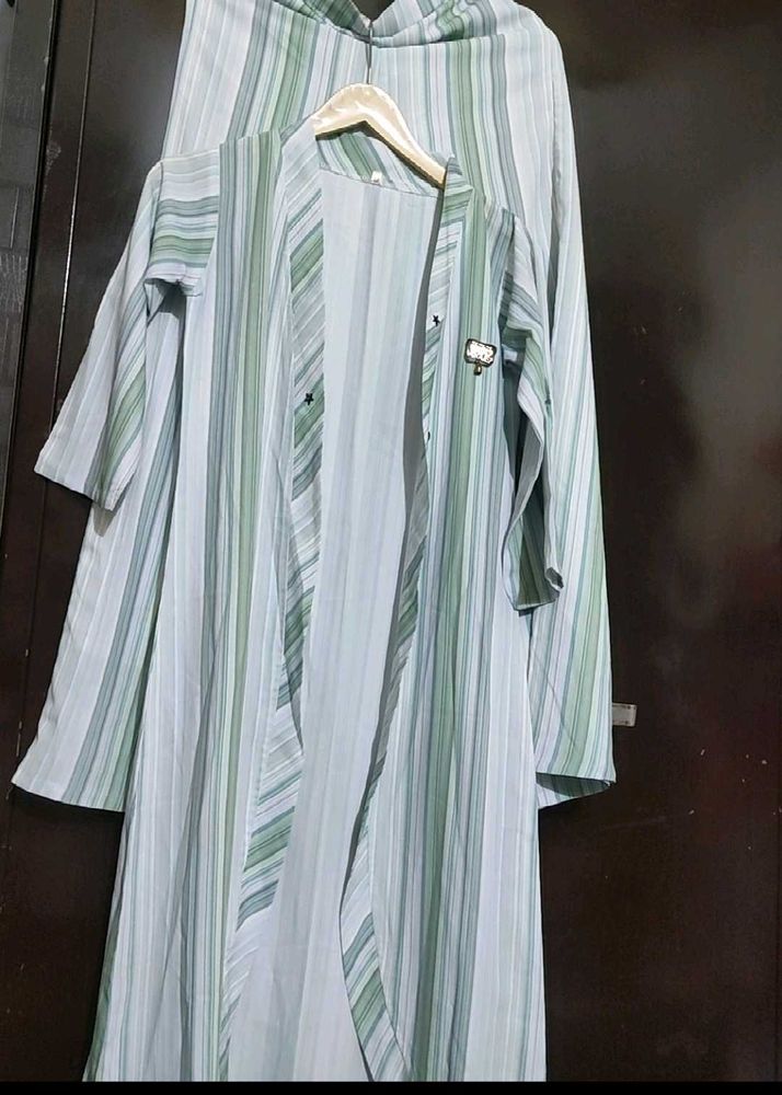 Light Olive &amp; Grey Striped Co-Ords Set For 30 Bust