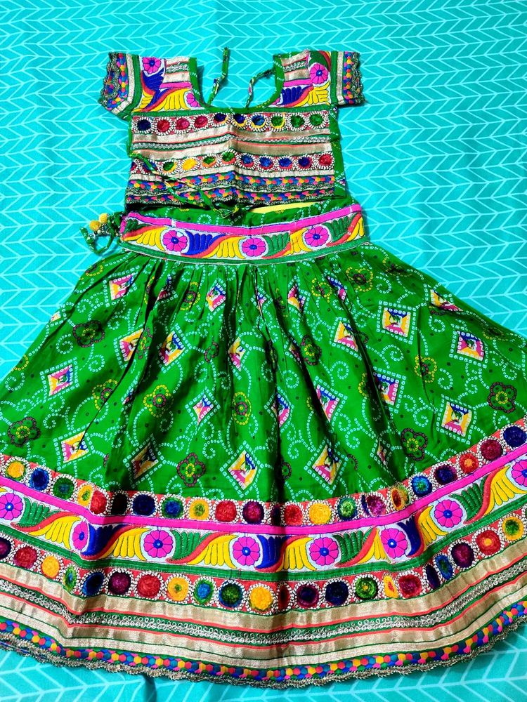 Vibrant Green Embroidered Lehenga Choli