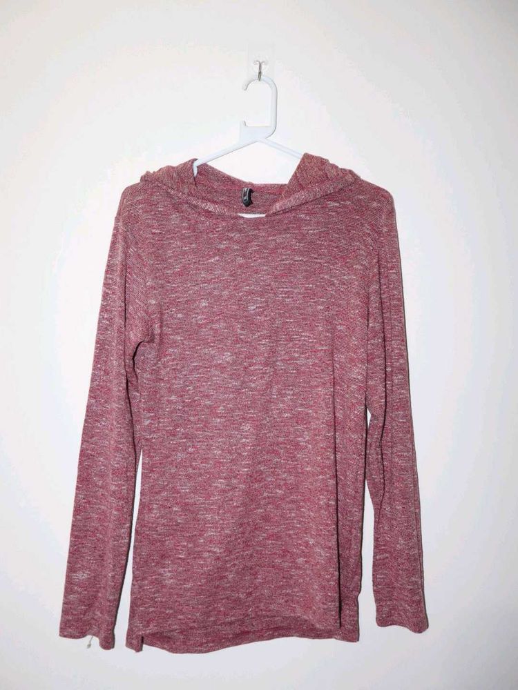 Lee Cooper Marled Burgundy Mauve Hoodie