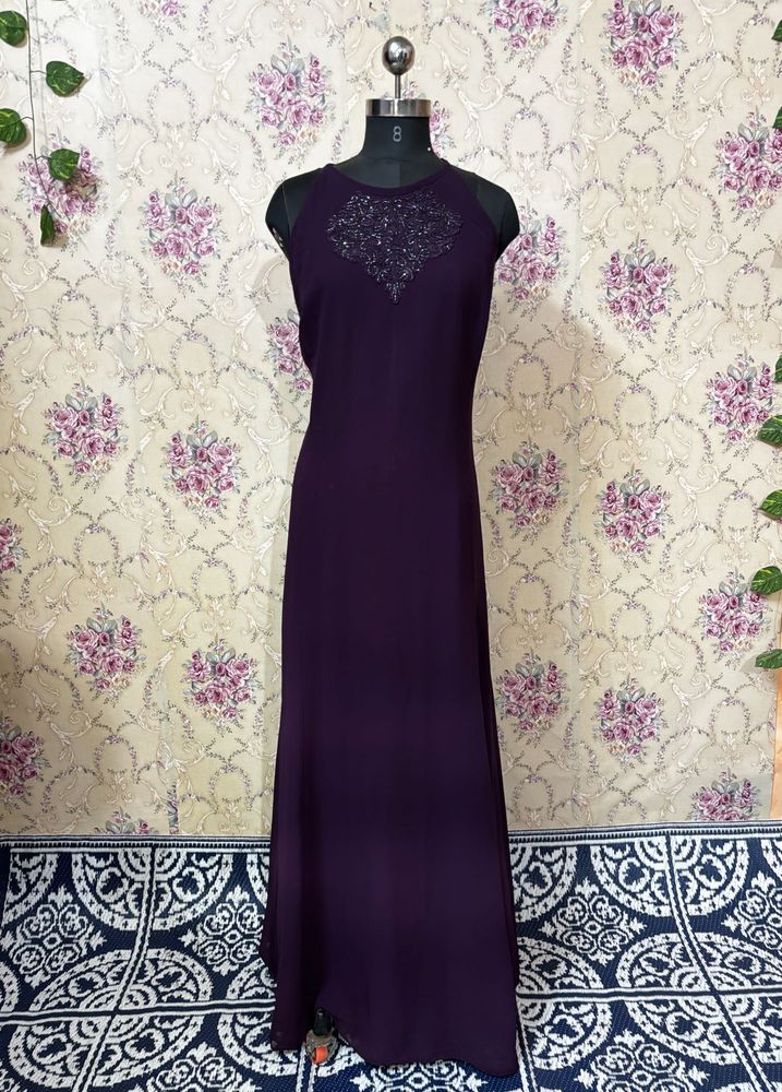 Elegant Plum Embellished Gown