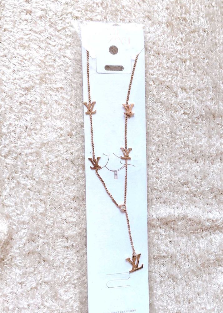 Rose Gold 'LV' Inspired Necklace
