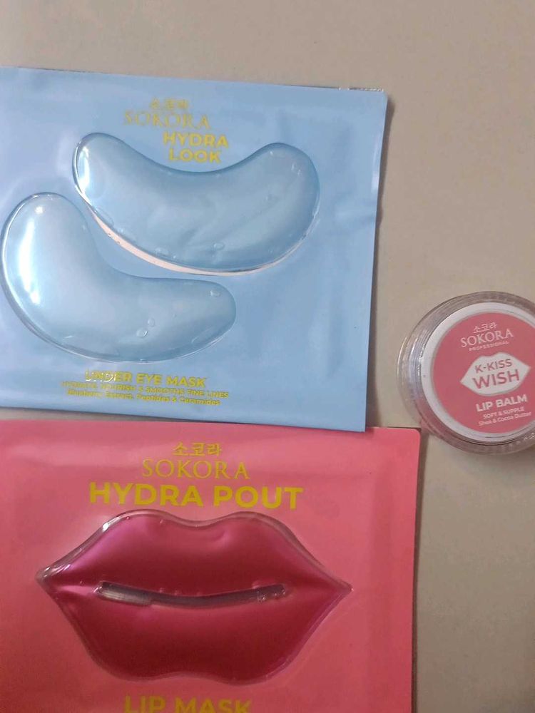 SOKORA Under Eye Mask, lip Mask and balm