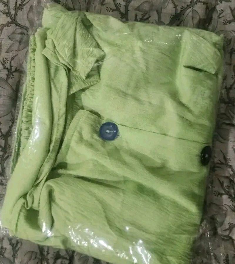 Lime Green Button-Up Shirt
