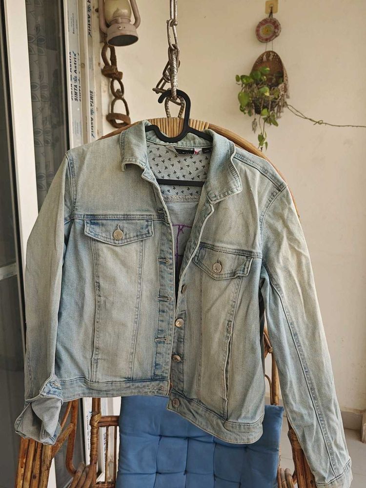Denim Jacket With Embroidery On Back