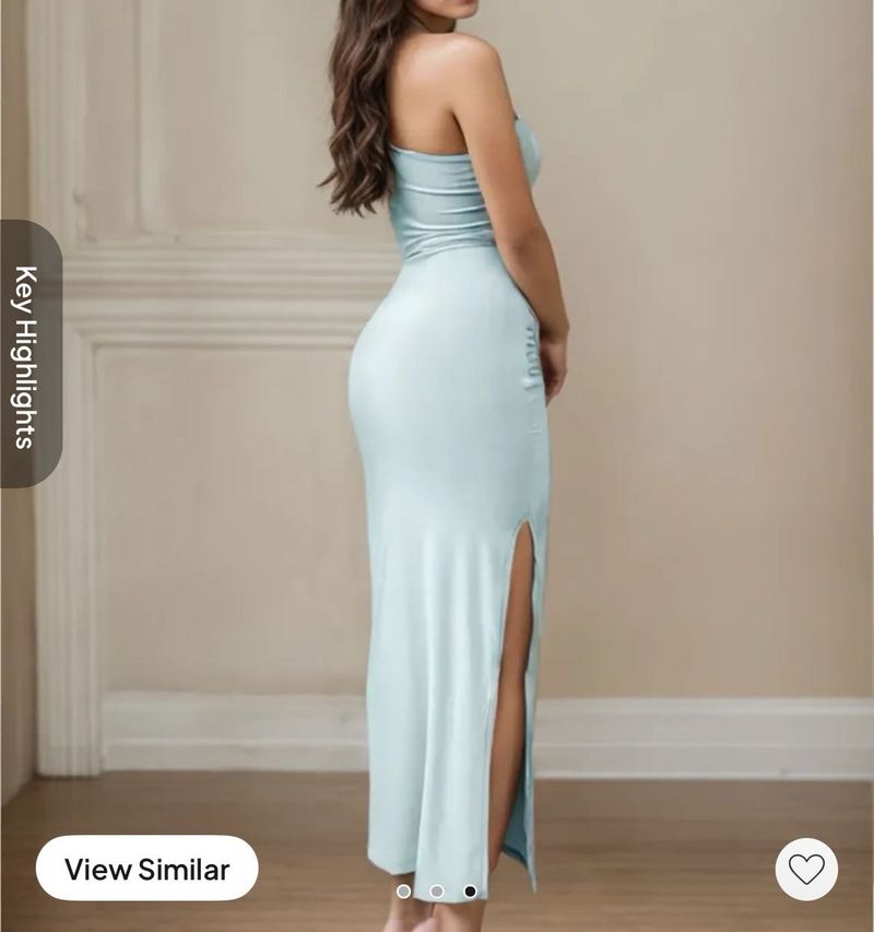 Light Green One shoulder Ruched Dress
