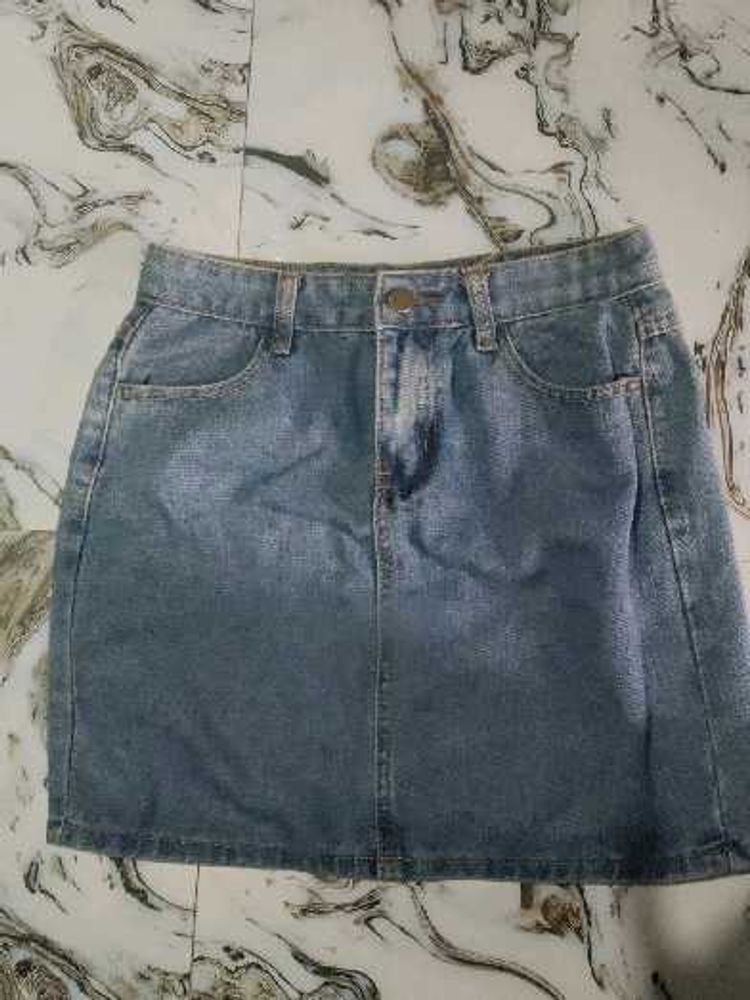 Classic Blue Denim Skirt