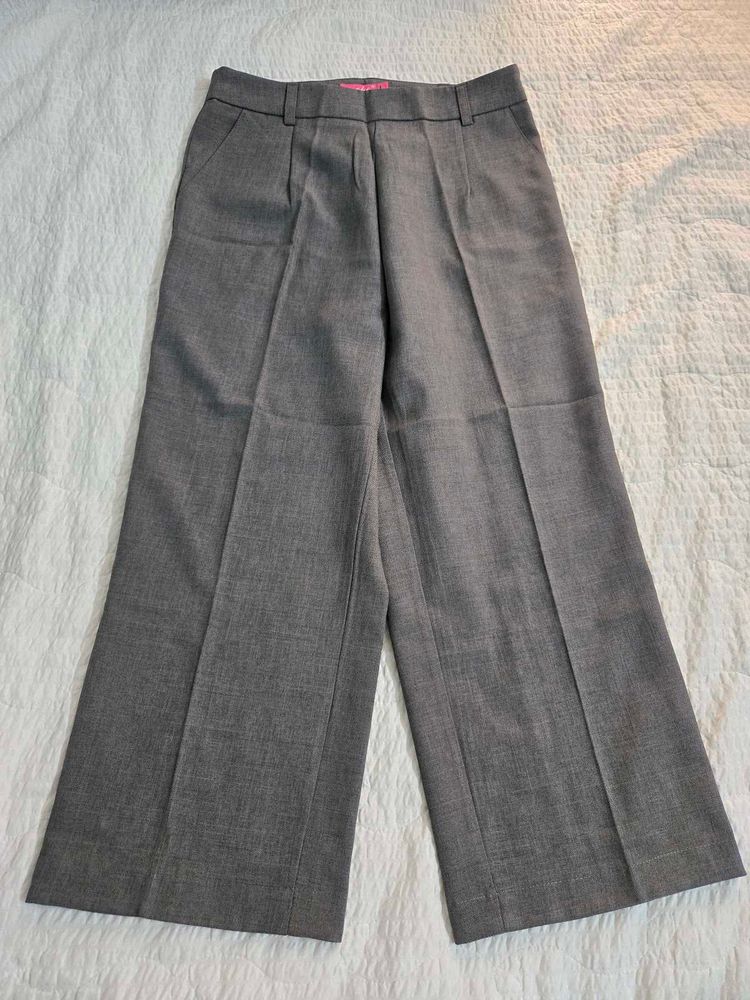 Classic Grey Wide-Leg Trousers waist 30~32