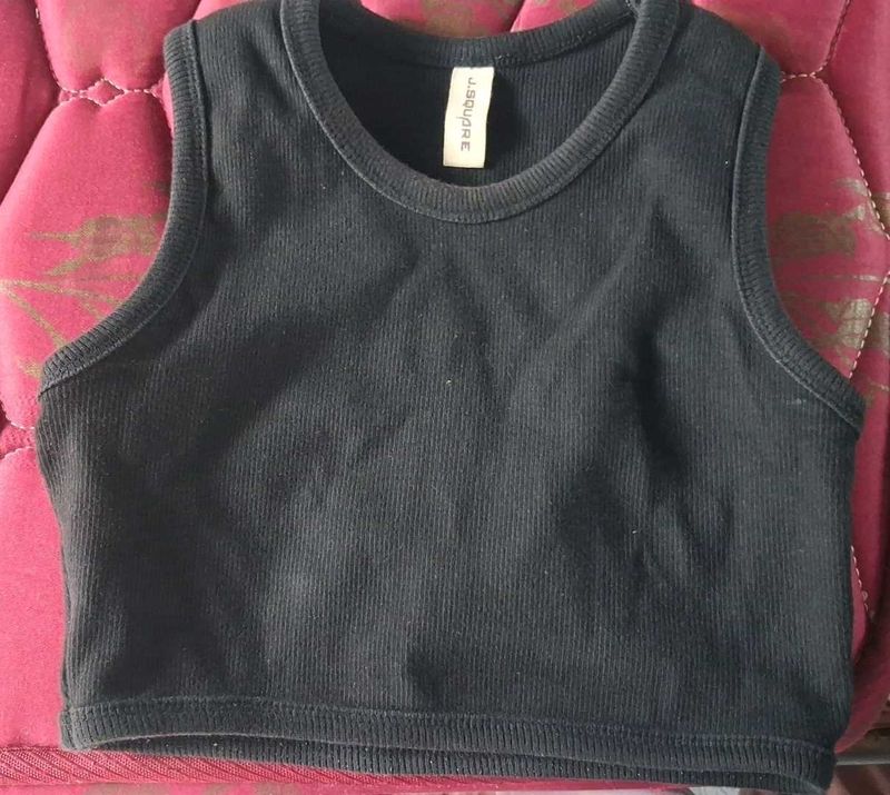 Black Ribbed Tank Top