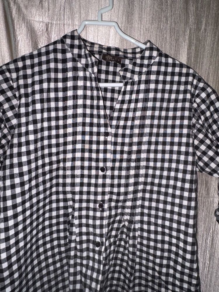 Checkered Button-Down Shirt