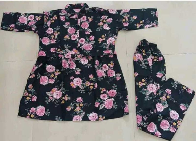 Floral Print Kurta and Palazzo Set