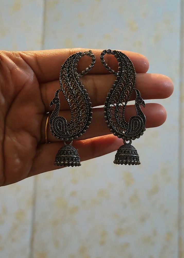 Artisan Peacock Jhumka Earrings