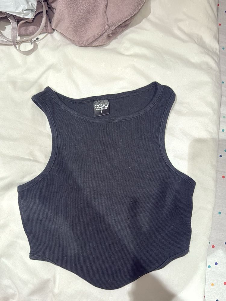 Black Cropped Tank Top