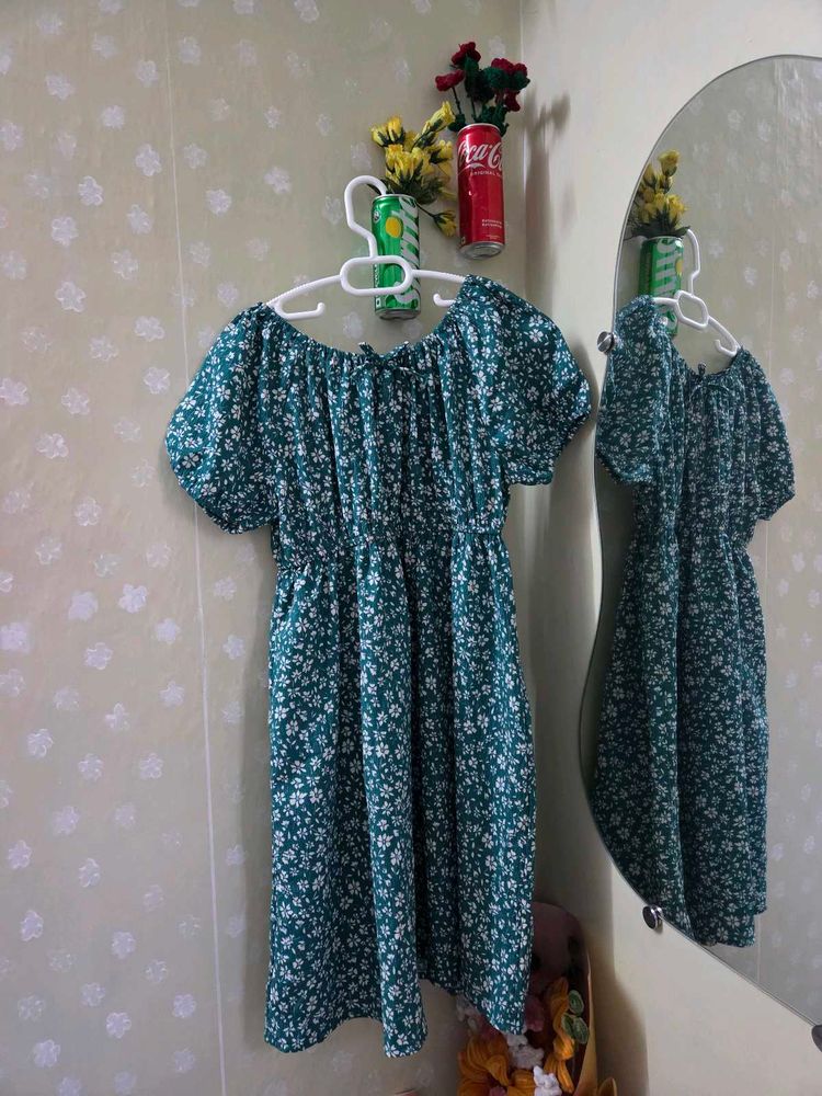 Cute Floral Print Mini Dress