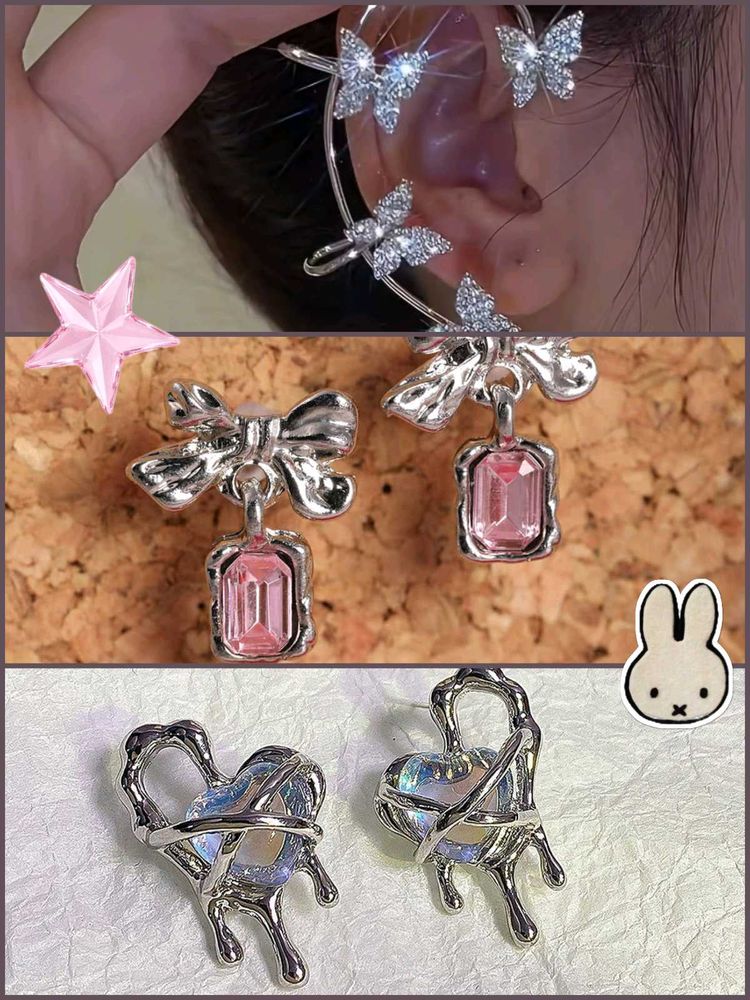 Set of 3 beautiful earrings! 🦄🌸🪽