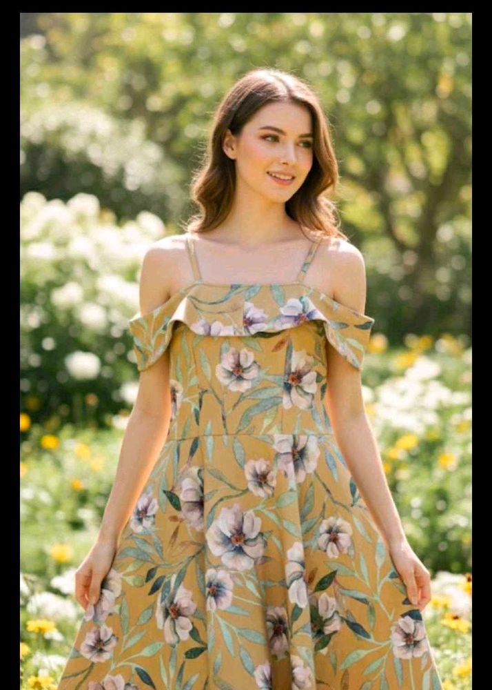 new with tag off shoulder frock
