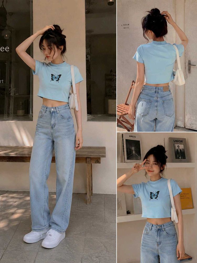 Cute Butterfly Crop Top