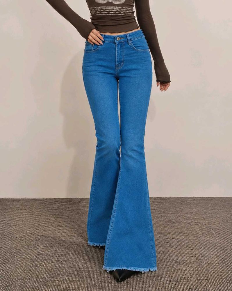 Trendy Blue Flare Jeans