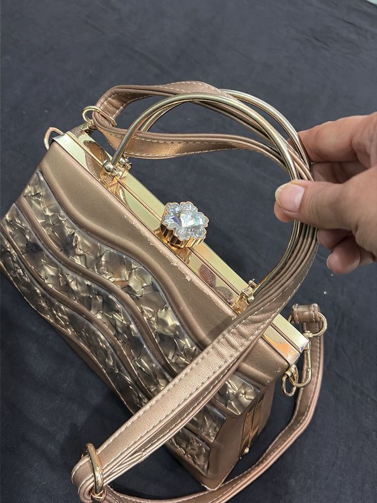 Elegant Rose Gold Clutch Bag
