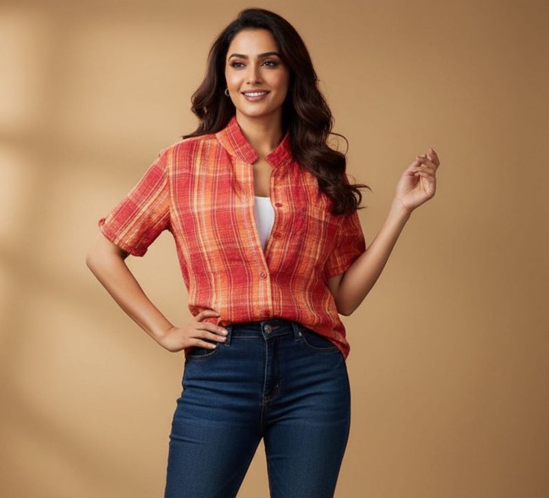 Plaid Button-Up Top