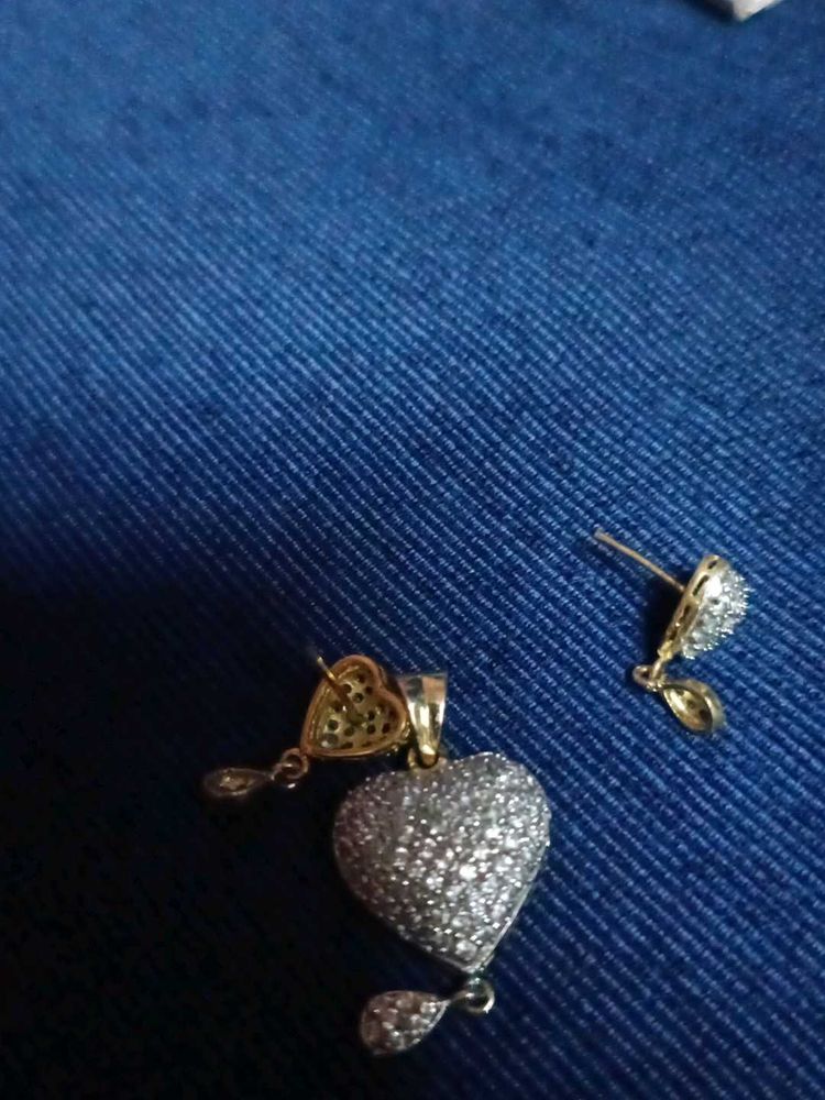 Heart Pendant &amp; Earrings Set