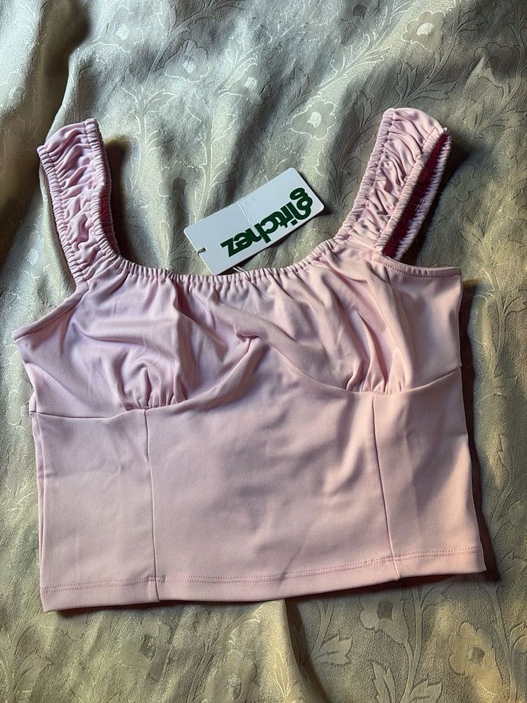 Cute Pink Ruched Tank Top
