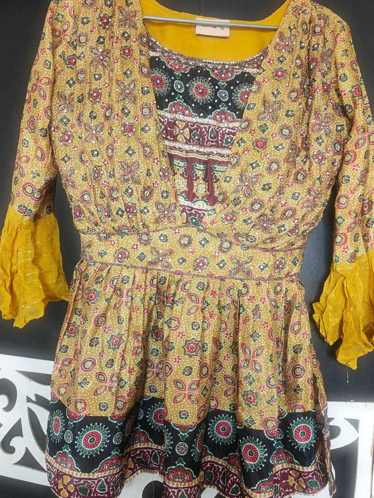 Beautiful Yellow Lehnaga Choli  Net Dupatta Set