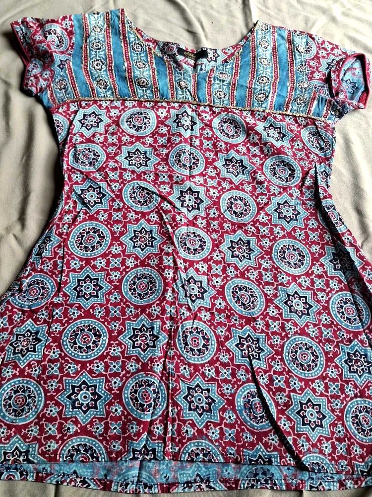 Vibrant Ethnic Print Kurta Top