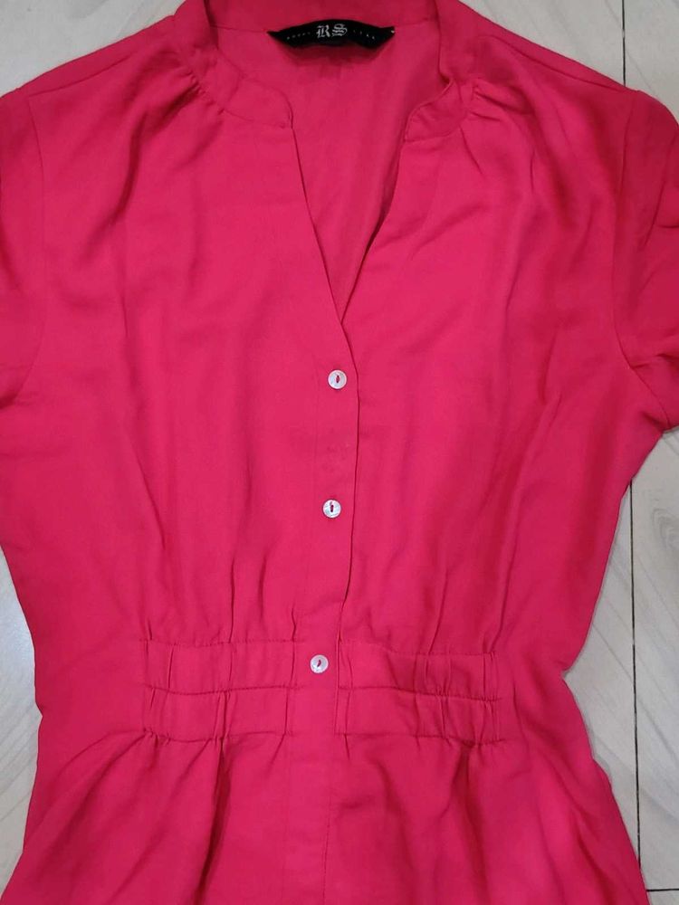 Couquette Pink Button-Up Dress