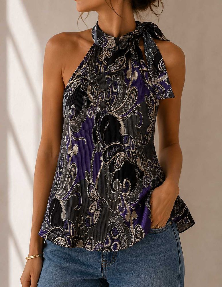 🔥BEST DEAL🔥Women's Elegant Purple Bow Top