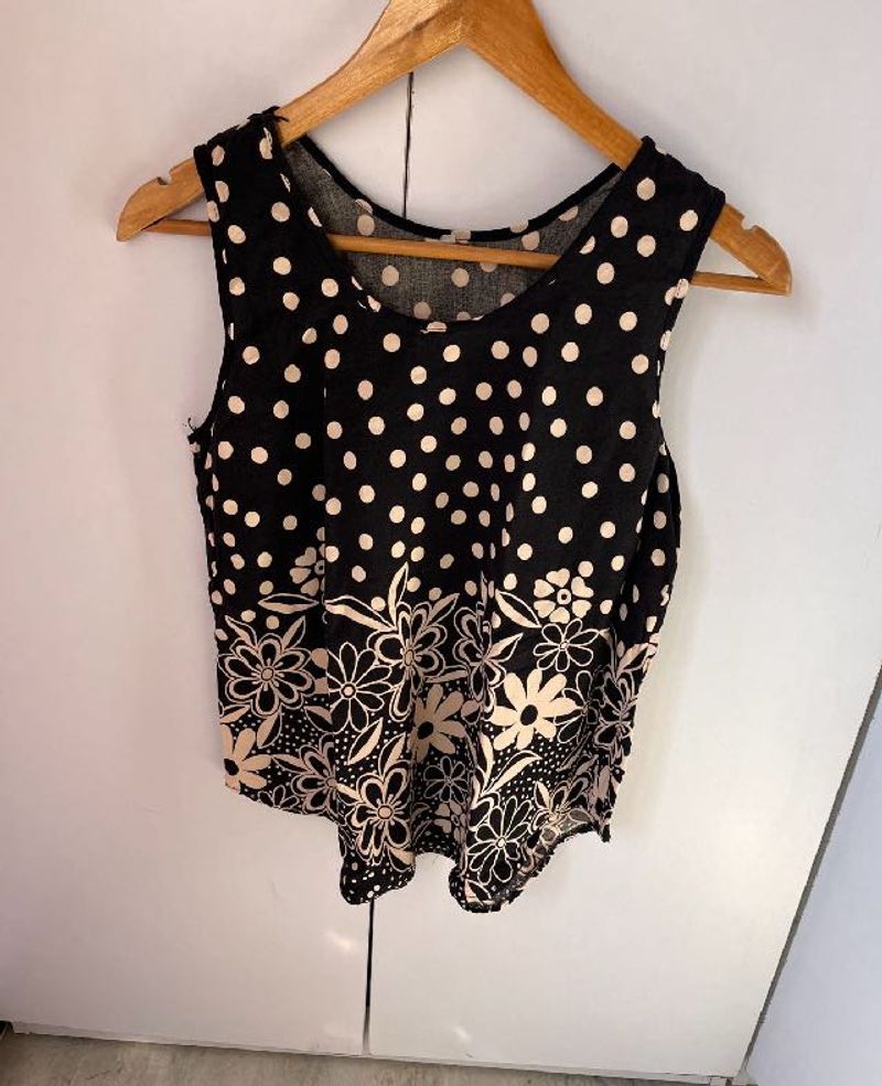 New Polka Dot Floral Tank Top