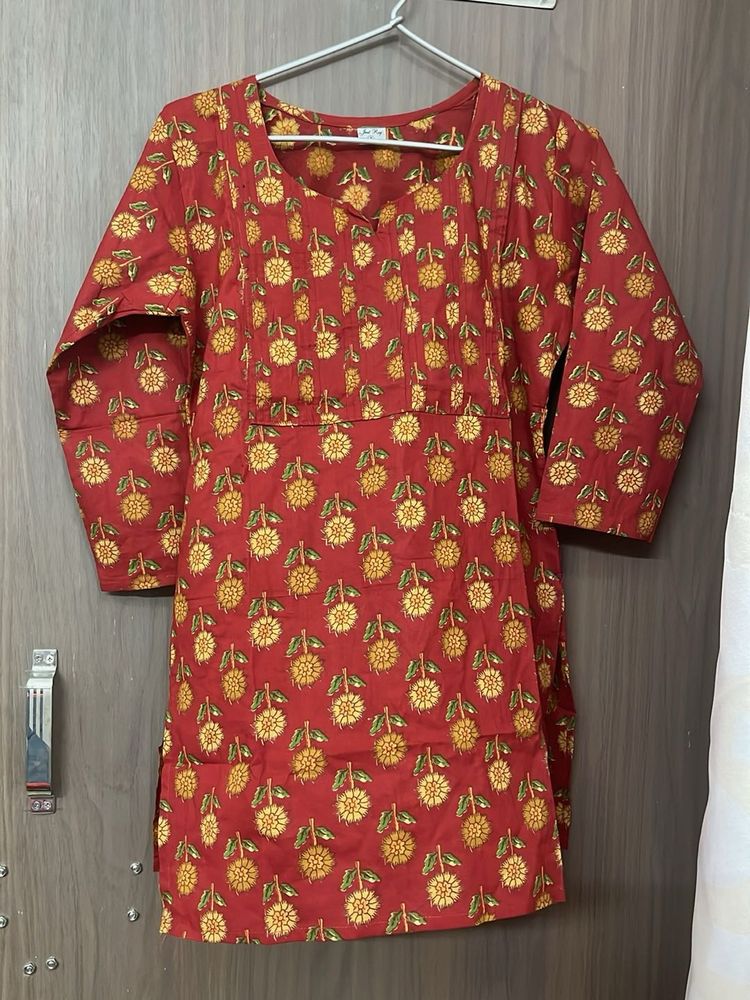 New pure cotton Beautiful  short  Kurti
