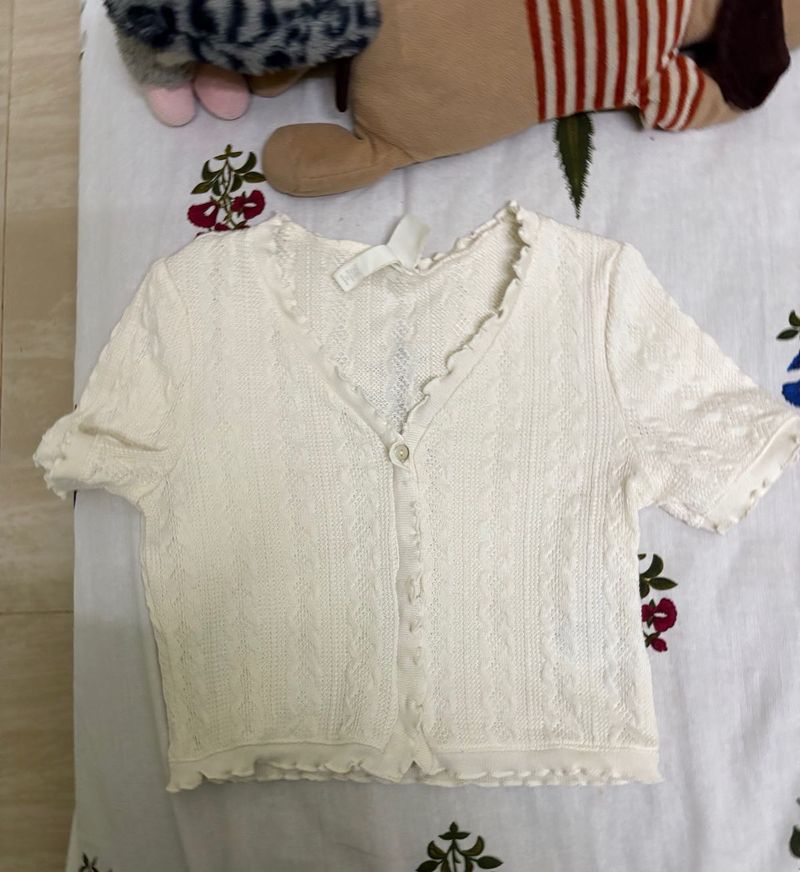 White Knit Cardigan