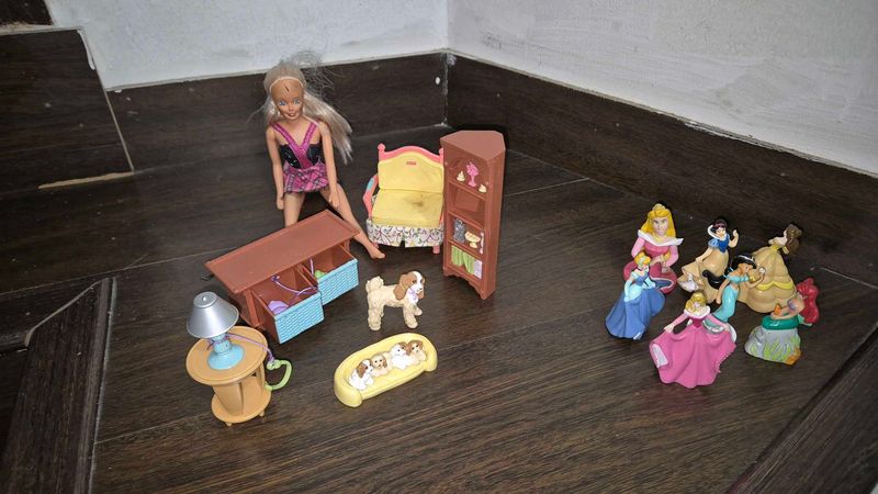 Barbie and fisher price living room set